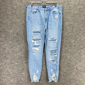 Simple Socety Jeans Women 15/32 Light Wash Denim Distressed Skinny High Rise